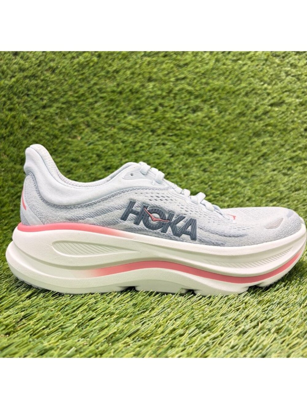 Hoka One One Bondi 9 Womens Size 7 Blue White Athletic Running Shoes Sneakers
